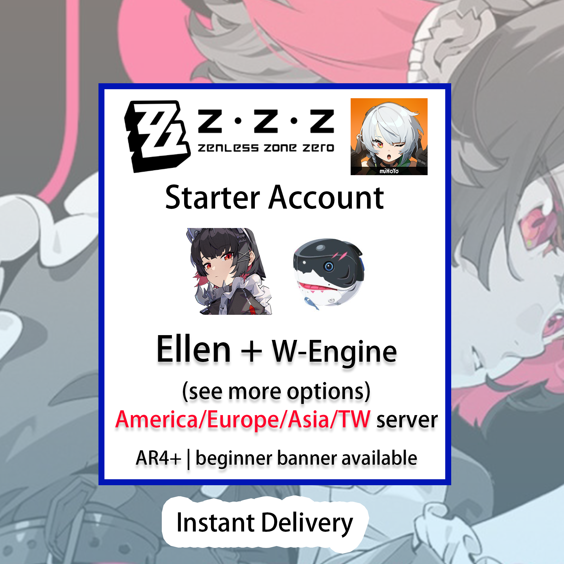 [NA/EU/ASIA][INSTANT] Ellen+Deep Sea Visitor | Zenless Zone Zero ZZZ Starter Account America/Europe/Asia/TW (see options)-Mobile Games Starter