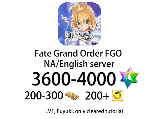 [NA][INSTANT] FGO 3600-4000SQ + 200-300 tickets Fate Grand Order Fuyuki starter account-Mobile Games Starter