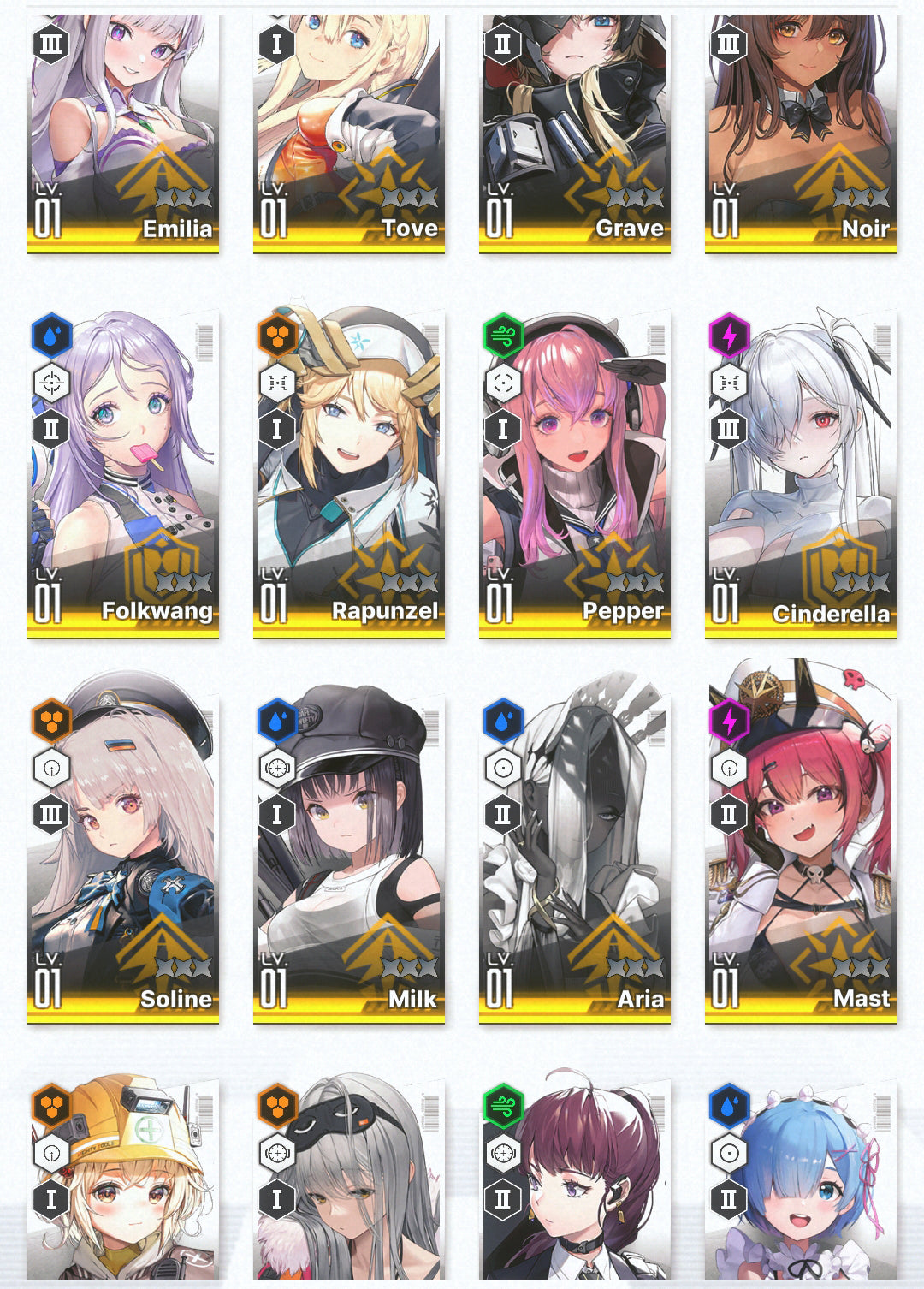 [NA][INSTANT] GODDESS OF VICTORY NIKKE 22SSR Emilia+Rem+skin+Ram+Cinderella+Grave+Liter+Noir+Aria++ starter account Re:Zero-Mobile Games Starter