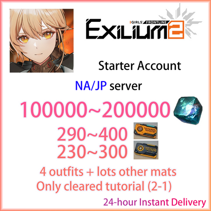 [NA/JP][INSTANT] 100000 Collapse Piece + 490 Access Permission | GIRLS' FRONTLINE 2: EXILIUM Starter Account (see options)-Mobile Games Starter