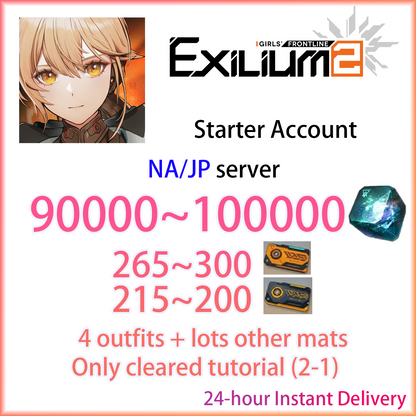 [NA/JP][INSTANT] 90000 Collapse Piece + 460 Access Permission | GIRLS' FRONTLINE 2: EXILIUM Starter Account (see options)-Mobile Games Starter