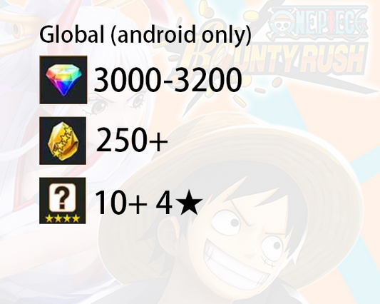 OPBR One Piece Bounty Rush Global 3000 gems 250 GF Starter account [Android ONLY]-Mobile Games Starter