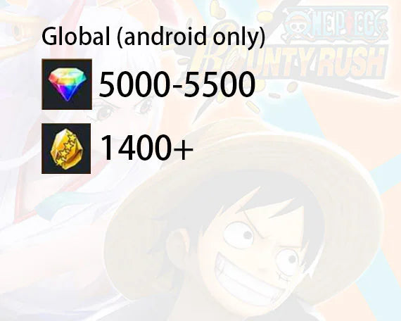 OPBR One Piece Bounty Rush Global 5000 gems 1400 GF Starter account [Android ONLY]-Mobile Games Starter