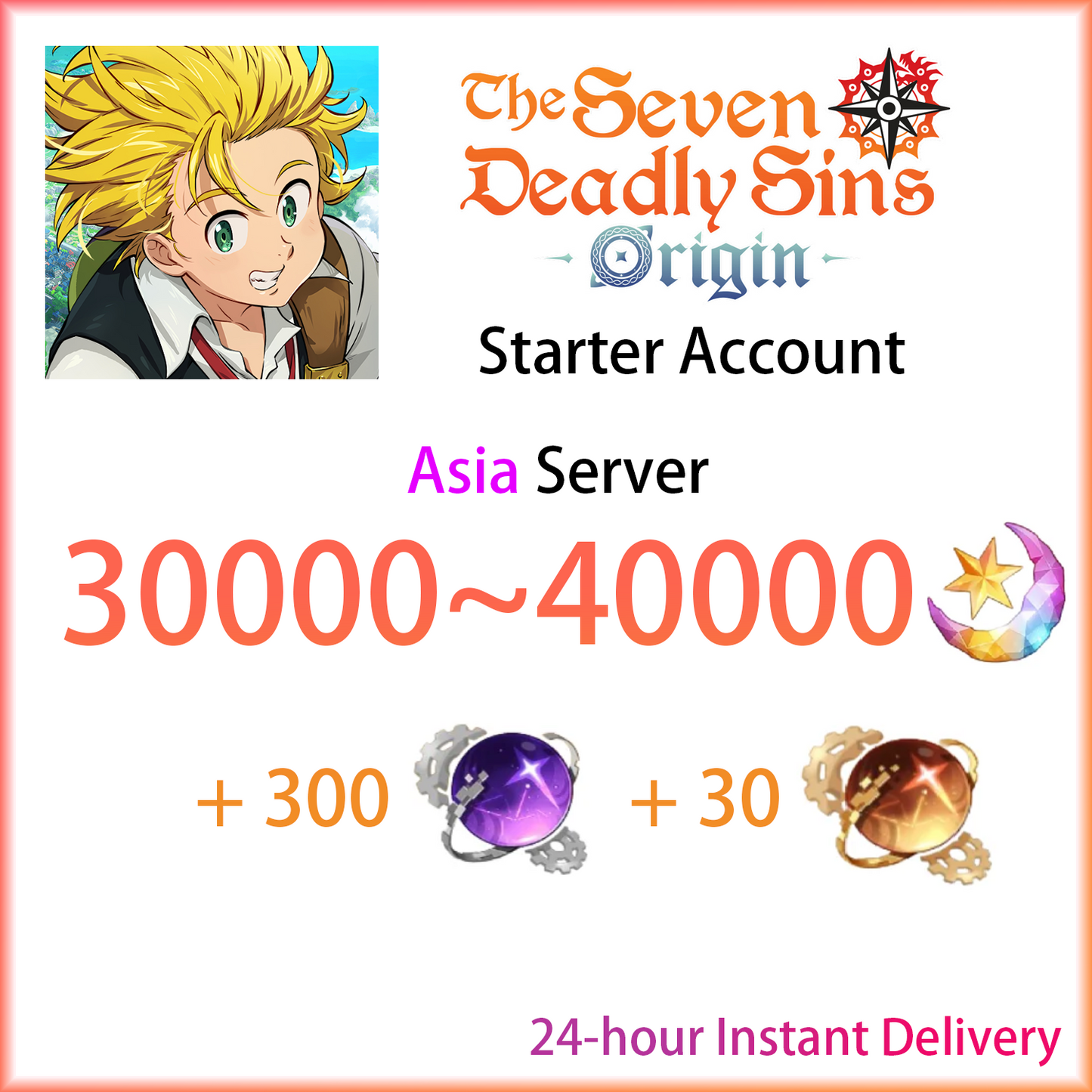 [ASIA] [INSTANT] 30000 Star Fragments | 7DS Seven Deadly Sins: Origin Starter Account-Mobile Games Starter