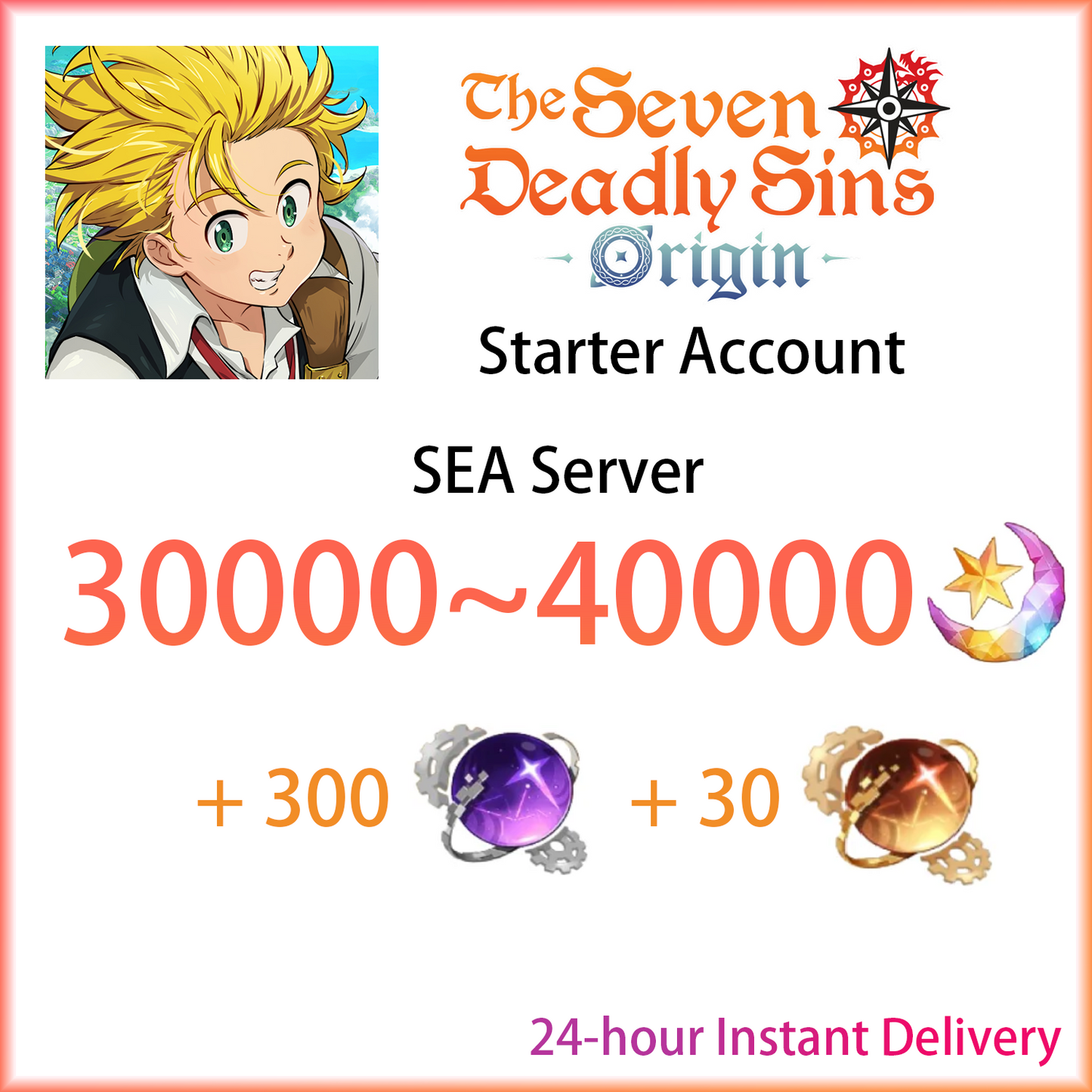 [SEA] [INSTANT] 33000 Star Fragments + 320 + 35 | 7DS Seven Deadly Sins: Origin Starter Account
