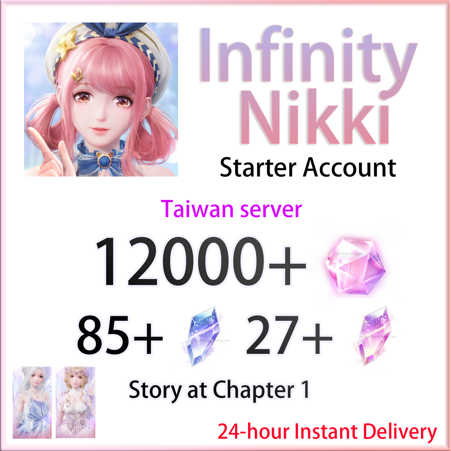 [TW] [INSTANT] 12000+ Diamonds | Infinity Nikki Taiwan Starter Account (see options)-Mobile Games Starter