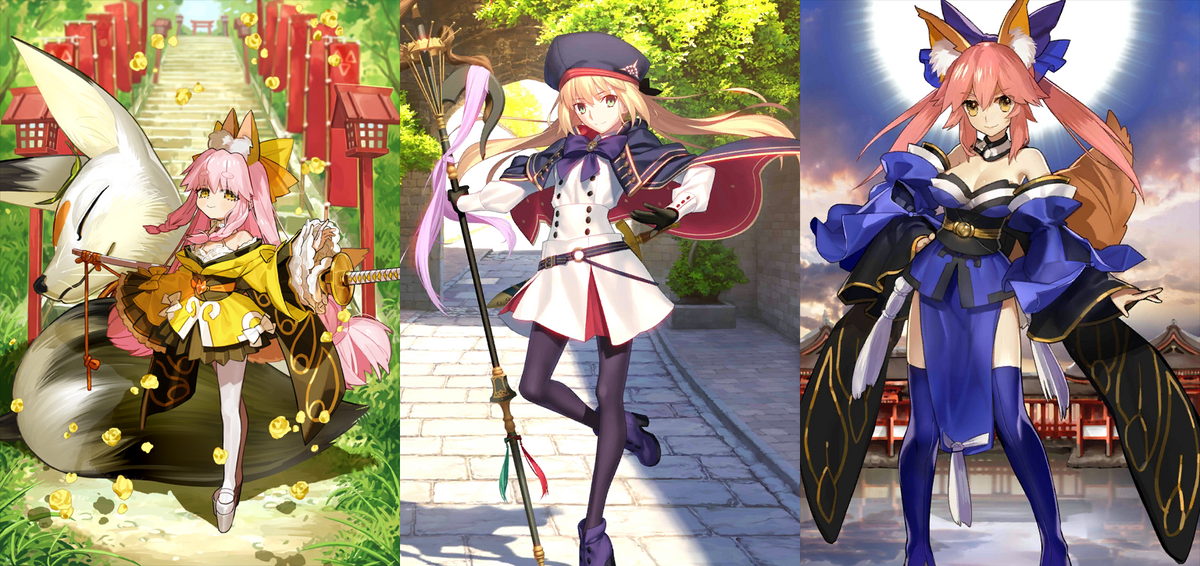 [JP] [INSTANT] FGO Tamamo Aria + Artoria Caster + Tamamo + 1 random limited Art 5* Fate Grand Order starter account
